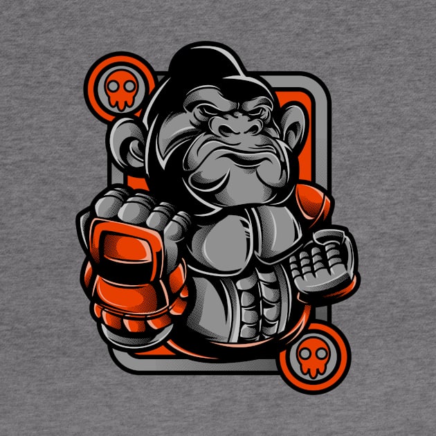 Kong Ape Gorilla Monkey Grey Orange by BradleyHeal